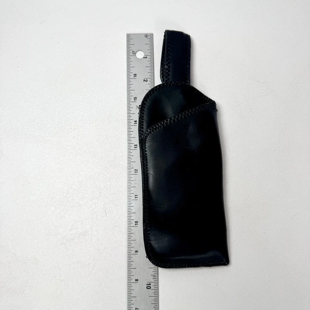 Vintage Swinger Leather Eyeglass Glasses Case Holder Belt Loop Clip Black Swivel